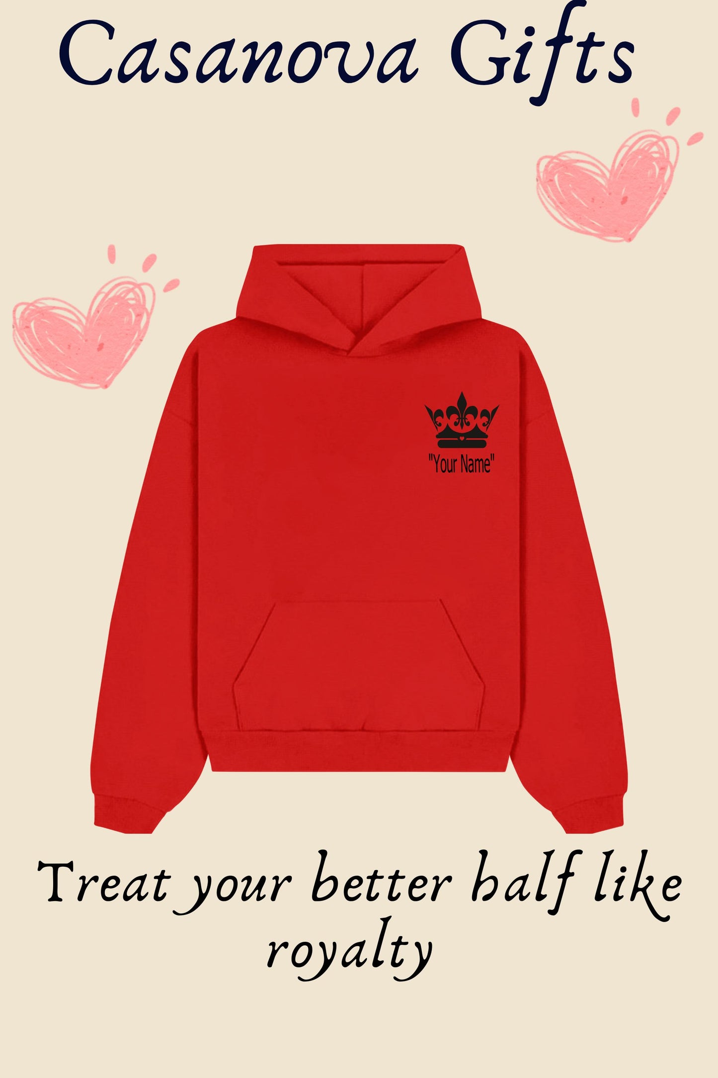 Queen: Personalized Name Embroidered Hoodie