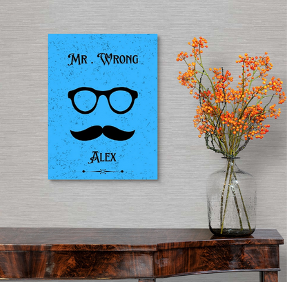 Personalized Mr and Mrs Couples Canvas Print - Custom Wedding Gift, Anniversary Decor, Elegant Couple's Artwork