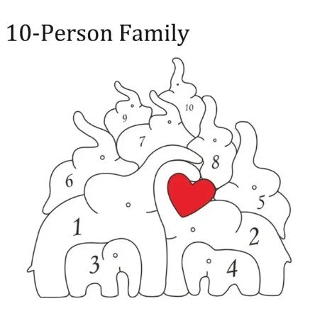 Personalized Wooden Elephant Family - Puzzle Home Decor