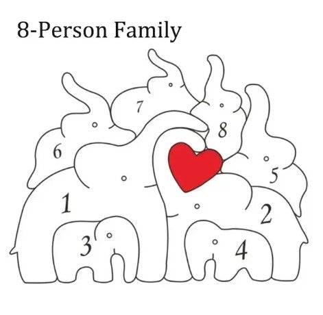 Personalized Wooden Elephant Family - Puzzle Home Decor