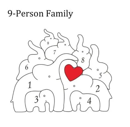 Personalized Wooden Elephant Family - Puzzle Home Decor