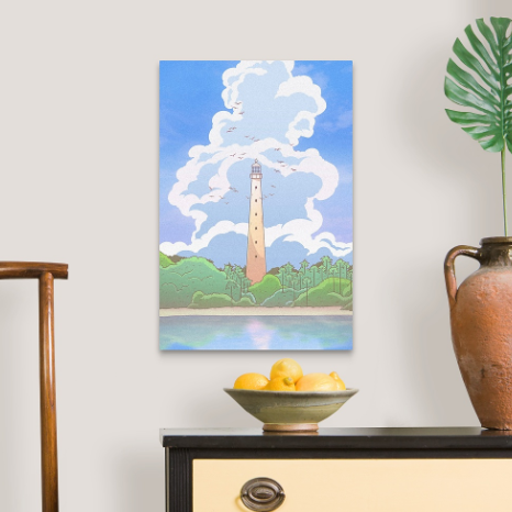 Lighthouse by the Cape - Anime Style Wall Art