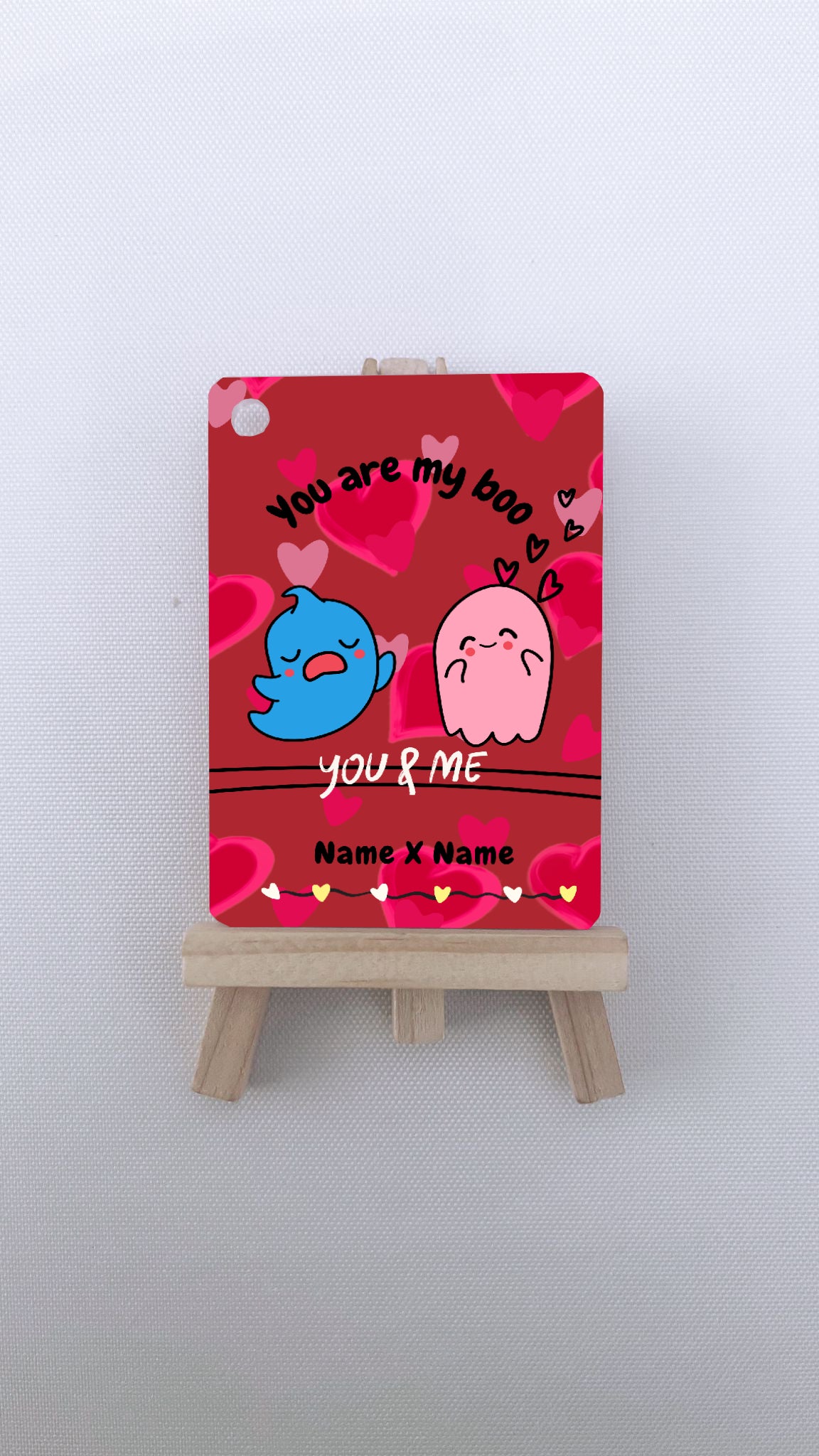 Valentine Boo Personalized Acrylic Keychain - Couples Gift