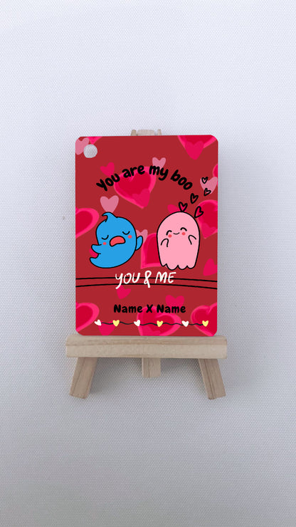 Valentine Boo Personalized Acrylic Keychain - Couples Gift