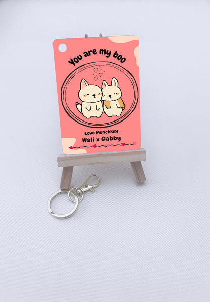 Munchkin Boo Personalized Acrylic Keychain - Couples Gift