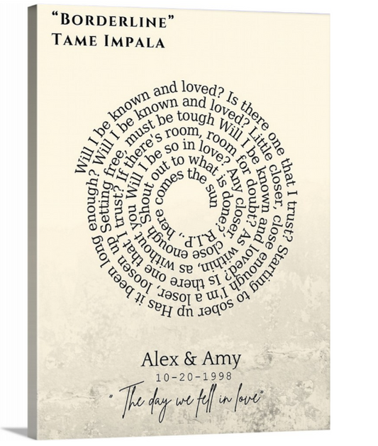 Personalized Song Lyrics Canvas – Custom Wall Art with Your Favorite Song & Lyrics