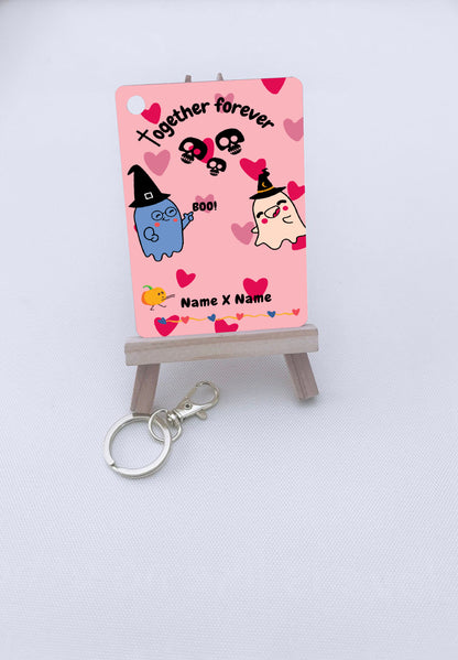 Halloween Boo Personalized Acrylic Keychain - Couples Gift